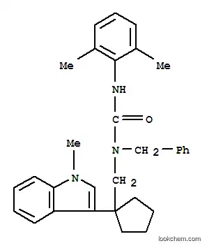 Molecular Structure of 145131-55-1 (1-benzyl-3-(2,6-dimethylphenyl)-1-[[1-(1-methylindol-3-yl)cyclopentyl] methyl]urea)