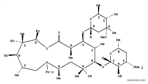 Molecular Structure of 145435-72-9 ((2R,3S,4R,5S,8R,10R,11R,12S,13S,14R)-13-[(2,6-dideoxy-3-Cmethyl-3-O-methyl-a-L-ribo-hexopyranosyl)oxy]-2-ethyl-3,4,10-trihydroxy-3,5,8,10,12,14-hexamethyl-7-propyl-11-[[3,4,6-trideoxy-3-(dimethylamino)-b-D-xylo-hexopyranosyl]oxy]-1-oxa-7-azacyclopentadeca)
