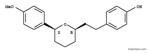 Molecular Structure of 1484-91-9 (4-[2-[(2R,6S)-6-(4-methoxyphenyl)oxan-2-yl]ethyl]phenol)