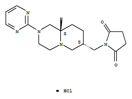 2,5-Pyrrolidinedione,1-[[(7S,9aS)-octahydro-2-(2-pyrimidinyl)-2H-pyrido[1,2-a]pyrazin-7-yl]methyl]-,hydrochloride (1:1)(148408-65-5)