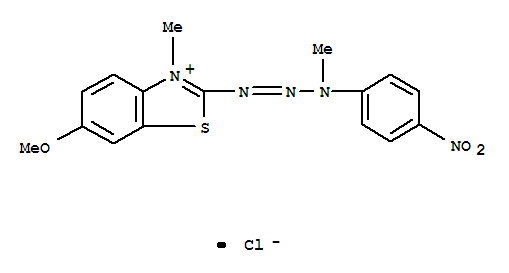 Benzothiazolium,6-methoxy-3-methyl-2-[3-methyl-3-(4-nitrophenyl)-1-triazenyl]-, chloride (1:1)