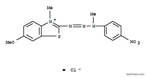 Molecular Structure of 14970-38-8 (6-methoxy-3-methyl-2-[3-methyl-3-(4-nitrophenyl)triazen-1-yl]benzothiazolium chloride)