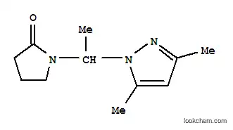 Molecular Structure of 149775-60-0 (1-(1-(3,5-Dimethyl-1H-pyrazol-1-yl)ethyl)-2-pyrrolidinone)