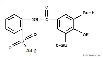 Molecular Structure of 150457-37-7 (3,5-bis-(1,1-dimethylethyl)-4-hydroxy-N-(2-sulfamoylphenyl)benzamide)