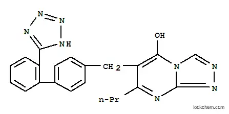 Molecular Structure of 151327-13-8 (7-Propyl-6-((2'-(1H-tetrazol-5-yl)(1,1'-biphenyl)-4-yl)methyl)-s-triazolo(4,3-a)pyrimidin-5-ol)