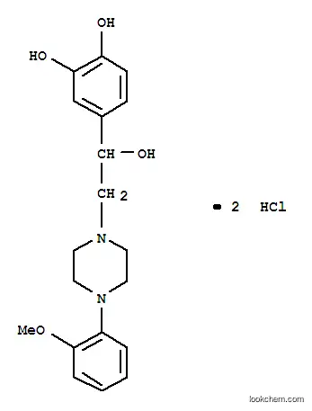 Molecular Structure of 15622-04-5 (4-[1-hydroxy-2-[4-(2-methoxyphenyl)-1-piperazinyl]ethyl]pyrocatechol dihydrochloride)