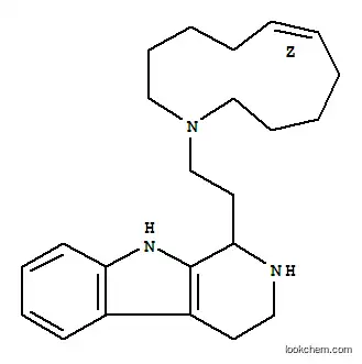 Molecular Structure of 157207-88-0 (1H-Pyrido[3,4-b]indole,1-[2-(6Z)-azacycloundec-6-en-1-ylethyl]-2,3,4,9-tetrahydro-, (+)-)