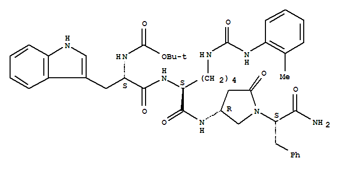 4-((1,1-DIMETHYLETHOXY)CARBONYL)-TRYPTOPHYL-LYSYL(2-TOLYLAMINOCARBONYL)AMINO-1-(BENZYLCARBAMOYLMETHYL)PYRROLIDIN-2-ONE