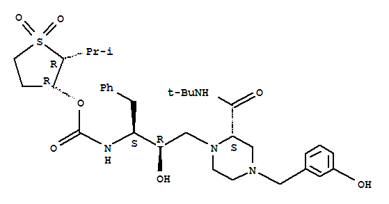 (2R,3R)-1,1-DIOXO-2-PROPAN-2-YL-THIOLAN-3-YL] N-[(2S,3R)-3-HYDROXY-4- [(2S)-4-[(3-HYDROXYPHENYL)METHYL]-2-(TERT-BUTYLCARBAMOYL)PIPERAZIN-1-Y L]-1-PHENYL-BUTAN-2-YL]CARBAMATECAS
