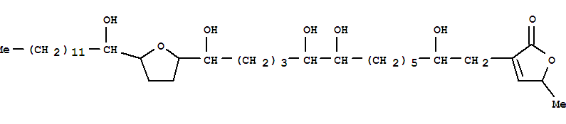 2(5H)-Furanone,5-methyl-3-[2,8,9,13-tetrahydroxy-13-[tetrahydro-5-(1-hydroxytridecyl)-2-furanyl]tridecyl]-(9CI)