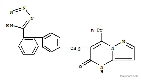 Molecular Structure of 167375-22-6 (2-propyl-3-[[4-[2-(2H-tetrazol-5-yl)phenyl]phenyl]methyl]-1,5,9-triaza bicyclo[4.3.0]nona-2,5,7-trien-4-one)