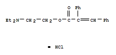 Benzeneacetic acid, a-(phenylmethylene)-,2-(diethylamino)ethyl ester, hydrochloride (1:1)