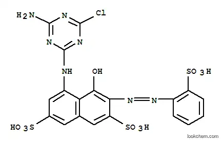 Molecular Structure of 16893-49-5 (5-[(4-amino-6-chloro-1,3,5-triazin-2-yl)amino]-4-hydroxy-3-[(2-sulphophenyl)azo]naphthalene-2,7-disulphonic acid)