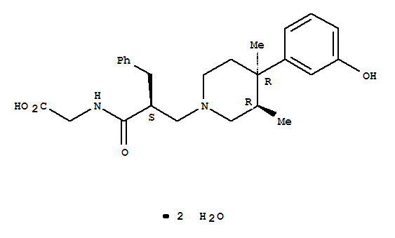Glycine,N-[(2S)-2-[[(3R,4R)-4-(3-hydroxyphenyl)-3,4-diMethyl-1-piperidinyl]Methyl]-1-oxo-3-phenylpropyl]-,hydrate (1:2)