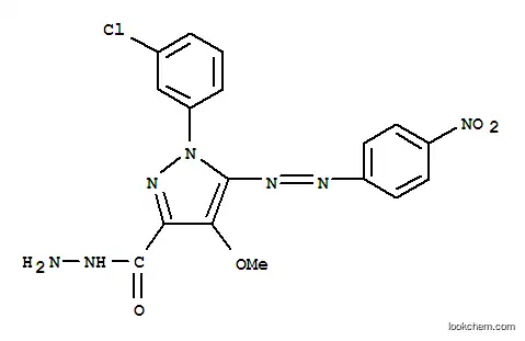 Molecular Structure of 172701-54-1 (1-(3-chlorophenyl)-4-methoxy-5-(4-nitrophenyl)diazenyl-pyrazole-3-carb ohydrazide)