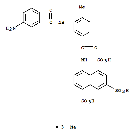 1,3,5-Naphthalenetrisulfonicacid, 8-[[3-[(3-aminobenzoyl)amino]-4-methylbenzoyl]amino]-, sodium salt (1:3)