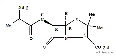 Molecular Structure of 18014-11-4 (4-Thia-1-azabicyclo[3.2.0]heptane-2-carboxylicacid, 6-[(2-amino-1-oxopropyl)amino]-3,3-dimethyl-7-oxo-, (2S,5R,6R)-)