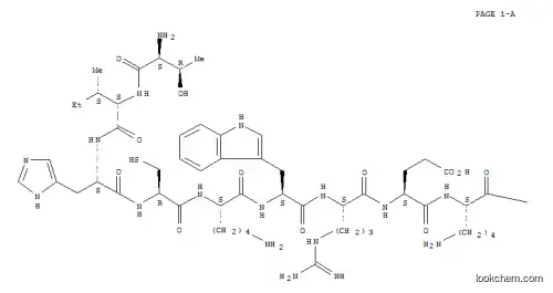 Molecular Structure of 182917-44-8 (H-THR-ILE-HIS-CYS-LYS-TRP-ARG-GLU-LYS-PRO-LEU-MET-LEU-MET-OH)