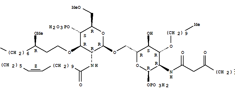 a-D-Glucopyranose,3-O-decyl-2-deoxy-6-O-[2-deoxy-3-O-[(3R)-3-methoxydecyl]-6-O-methyl-2-[[(11Z)-1-oxo-11-octadecen-1-yl]amino]-4-O-phosphono-b-D-glucopyranosyl]-2-[(1,3-dioxotetradecyl)amino]-,1-(dihy