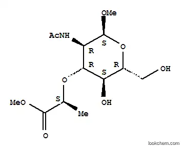 Molecular Structure of 19229-53-9 (methyl-2-acetamido-2-deoxy-3-O-(1-(methoxycarbonyl)ethyl)glucopyranoside)
