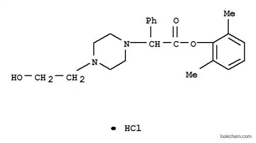 Molecular Structure of 19245-07-9 ((2,6-dimethylphenyl) 2-[4-(2-hydroxyethyl)piperazin-1-yl]-2-phenyl-ace tate hydrochloride)