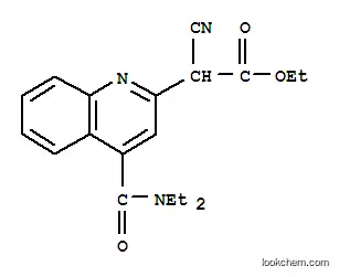 Molecular Structure of 194713-18-3 (Ethyl alpha-cyano-4-((diethylamino)carbonyl)-2-quinolineacetate)