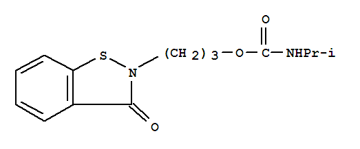Molecular Structure of 199172-86-6 (Carbamic acid,(1-methylethyl)-, 3-(3-oxo-1,2-benzisothiazol-2(3H)-yl)propyl ester (9CI))