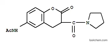 Molecular Structure of 20862-53-7 (Hydrocoumarin, 6-acetamido-3-(1-pyrrolidinylcarbonyl)-)