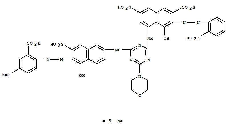 2,7-NAPHTHALENEDISULFONIC ACID,4-HYDROXY-5-[[4-[[5-HYDROXY-6-[(4-METHOXY-2-SULFOPHENYL)AZO]-7-SULFO-2-NAPHTHALENYL]AMINO]-6-(4-MORPHOLINYL)-1,3,5-TRIAZIN-2-YL]AMINO]-3-[(2-SULFOPHENYL)AZO]-,PENTASODIU