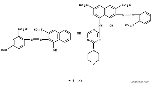 Molecular Structure of 2184-15-8 (2,7-Naphthalenedisulfonic acid, 4-hydroxy-5-[[4-[[5-hydroxy-6-[(4-methoxy-2-sulfophenyl)azo]-7-sulfo-2-naphthalenyl]amino]-6-(4-morpholinyl)-1,3,5-triazin-2-yl]amino]-3-[(2-sulfophenyl)azo]-, pentasodium salt)