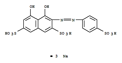 2,7-Naphthalenedisulfonicacid, 4,5-dihydroxy-3-[2-(4-sulfophenyl)diazenyl]-, sodium salt (1:3)