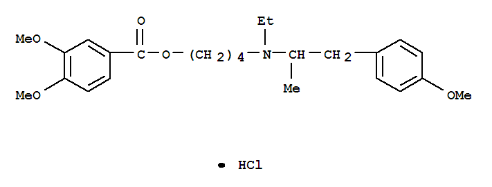 Benzoic acid,3,4-dimethoxy-, 4-[ethyl[2-(4-methoxyphenyl)-1-methylethyl]amino]butyl ester,hydrochloride (1:1)