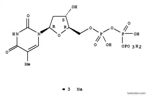 Molecular Structure of 27821-54-1 (thymidine 5'-(trisodium hydrogen triphosphate))