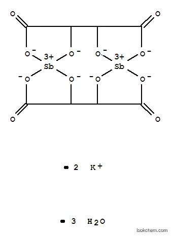 Molecular Structure of 28300-74-5 (Potassium antimonyl tartrate sesquihydrate)