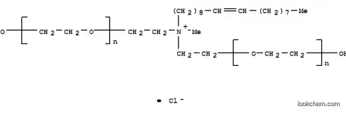Molecular Structure of 28880-55-9 (Poly(oxy-1,2-ethanediyl), alpha,alpha′-((methyl-9- octadecenyliminio)di-2,1-ethanediyl)bis(omega-hydroxy-, chloride,  (Z)- (EO 3-10))