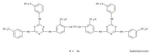 Molecular Structure of 28950-63-2 (hexasodium 4,4'-bis[[4,6-bis(m-sulphonatoanilino)-1,3,5-triazin-2-yl]amino]stilbene-2,2'-disulphonate)