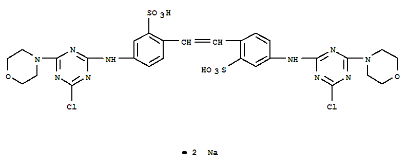 Benzenesulfonic acid,2,2'-(1,2-ethenediyl)bis[5-[[4-chloro-6-(4-morpholinyl)-1,3,5-triazin-2-yl]amino]-,disodium salt (9CI)