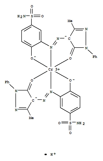 hydrogen bis[3-[(4,5-dihydro-3-methyl-5-oxo-1-phenyl-1H-pyrazol-4-yl)azo]-4-hydroxybenzene-1-sulphonamidato(2-)]chromate(1-)