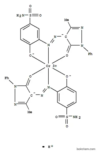hydrogen bis[3-[(4,5-dihydro-3-methyl-5-oxo-1-phenyl-1H-pyrazol-4-yl)azo]-4-hydroxybenzene-1-sulphonamidato(2-)]chromate(1-)