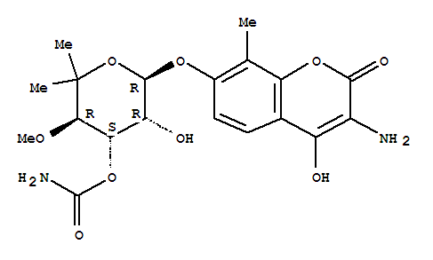 2H-1-Benzopyran-2-one,3-amino-7-[[3-O-(aminocarbonyl)-6-deoxy-5-C-methyl-4-O-methyl-a-L-lyxo-hexopyranosyl]oxy]-4-hydroxy-8-methyl-