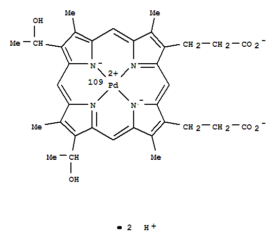 Palladate(2-)-109Pd,[7,12-bis(1-hydroxyethyl)-3,8,13,17-tetramethyl-21H,23H-porphine-2,18-dipropanoato(4-)-N21,N22,N23,N24]-,dihydrogen (9CI)