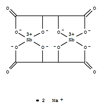 Antimonate(2-), bis[m-[(2R,3R)-2,3-di(hydroxy-kO)butanedioato(4-)-kO1:kO4]]di-, sodium (1:2)
