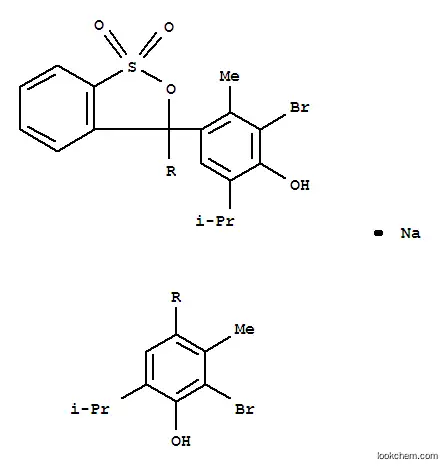 Molecular Structure of 34722-90-2 (2-[(3-Bromo-4-hydroxy-2-methyl-5-propan-2-ylphenyl)-(3-bromo-2-methyl-4-oxo-5-propan-2-ylcyclohexa-2,5-dien-1-ylidene)methyl]benzenesulfonic acid)