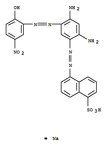 1-Naphthalenesulfonicacid,5-[2-[2,4-diamino-5-[2-(2-hydroxy-5-nitrophenyl)diazenyl]phenyl]diazenyl]-,sodium salt (1:1)