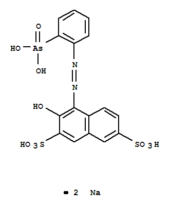 2,7-Naphthalenedisulfonicacid, 4-[2-(2-arsonophenyl)diazenyl]-3-hydroxy-, sodium salt (1:2) cas  3688-92-4