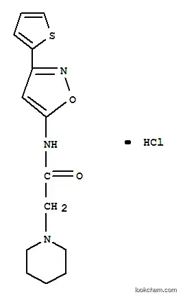 Molecular Structure of 37852-49-6 (1-Piperidineacetamide, N-(3-(2-thienyl)-5-isoxazolyl)-, monohydrochlor ide)