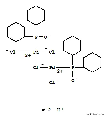 Molecular Structure of 386706-35-0 (DIHYDROGEN DI-MU-CHLORODICHLOROBIS(DICYCLOHEXYLPHOPHINITO-KP)DIPALLADATE(2-))