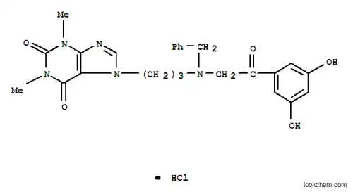 Molecular Structure of 40254-73-7 (7-[3-[[2-(3,5-dihydroxyphenyl)-2-oxoethyl](phenylmethyl)amino]propyl]-3,7-dihydro-1,3-dimethyl-1H-purine-2,6-dione monohydrochloride)