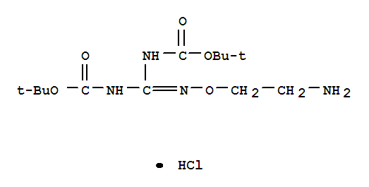 Carbamic acid,N-[[(2-aminoethoxy)amino][[(1,1-dimethylethoxy)carbonyl]amino]methylene]-,1,1-dimethylethyl ester, hydrochloride (1:1) cas  409081-80-7