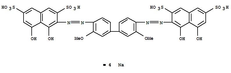 2,7-Naphthalenedisulfonicacid,3,3'-[(3,3'-dimethoxy[1,1'-biphenyl]-4,4'-diyl)bis(2,1-diazenediyl)]bis[4,5-dihydroxy-,sodium salt (1:4)